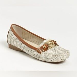 Michael Kors Fulton Studded Logo Moccasin Signature Logo Size Women’s 7M Leather